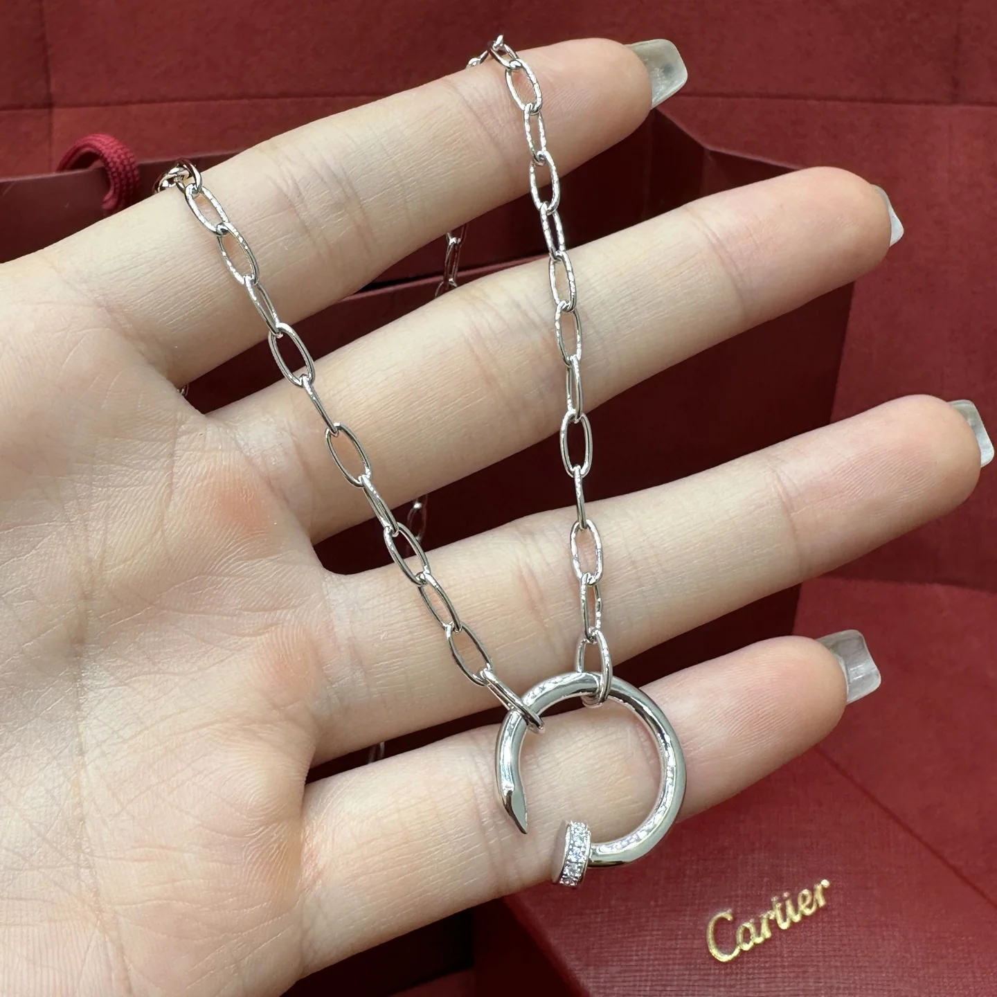 까르띠에 쥬스트 앙 쿨 풀다이아몬드 네일 목걸이 178380