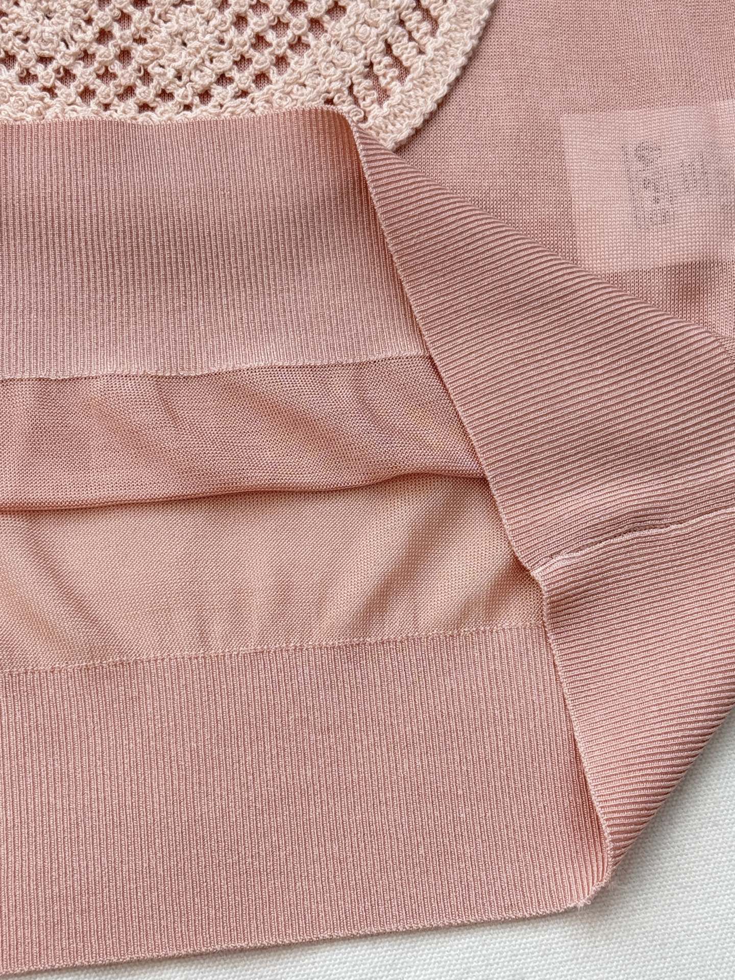 디올 CD 레이스 자수 반팔 니트 탑 상세 이미지 7