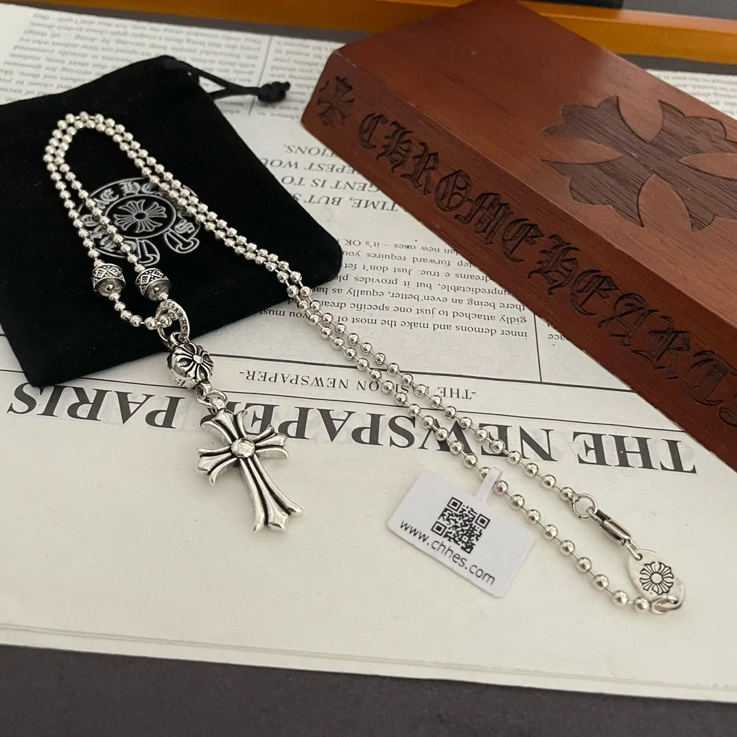 크롬하츠 크로스 펜던트 진주 목걸이 상세 이미지 7