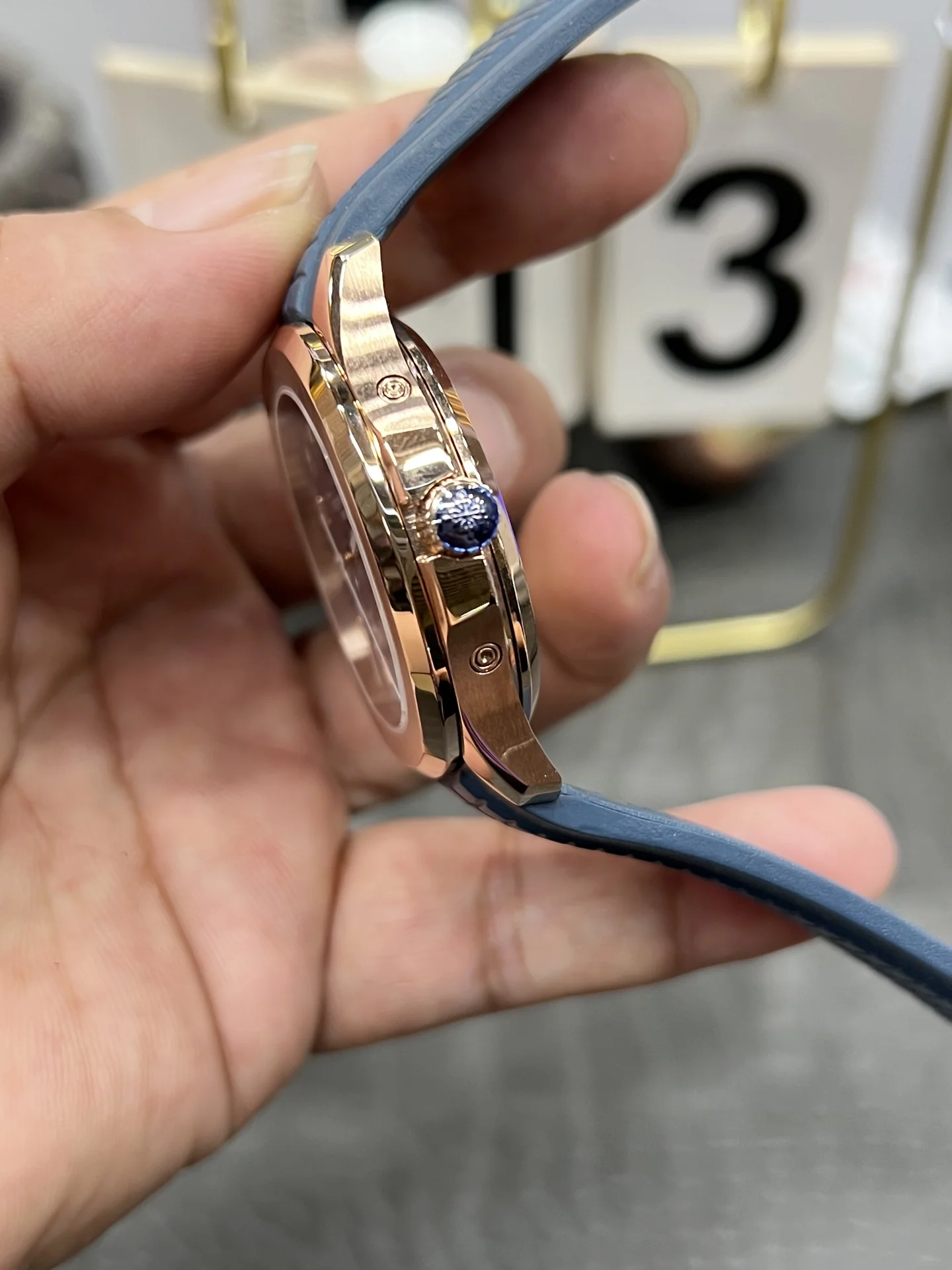 파텍필립 아쿠아넛 5261 R 다이아 자동 블루 다이얼 로즈골드 3 K 공장 레플리카 43970 Patek Philippe 상세 이미지 6