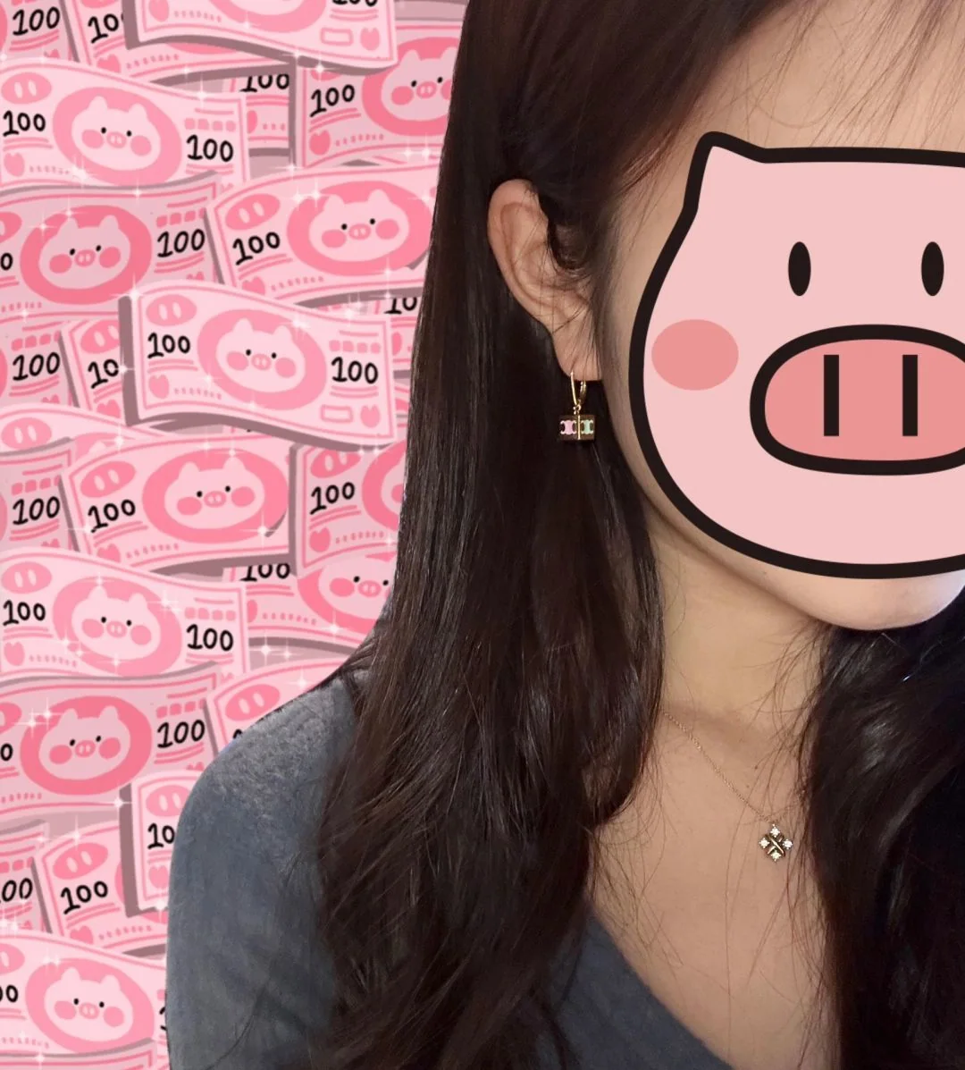 셀린느 C 마카롱 컬러 스퀘어 귀걸이 상세 이미지 3