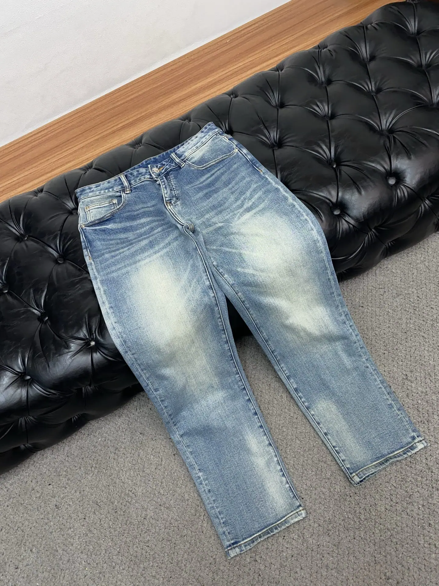 프라다 슬림핏 니트 데님 바지 상세 이미지 6