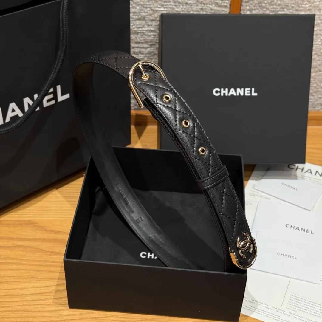 샤넬 가죽 다이아몬드 패턴 벨트 상세 이미지 3