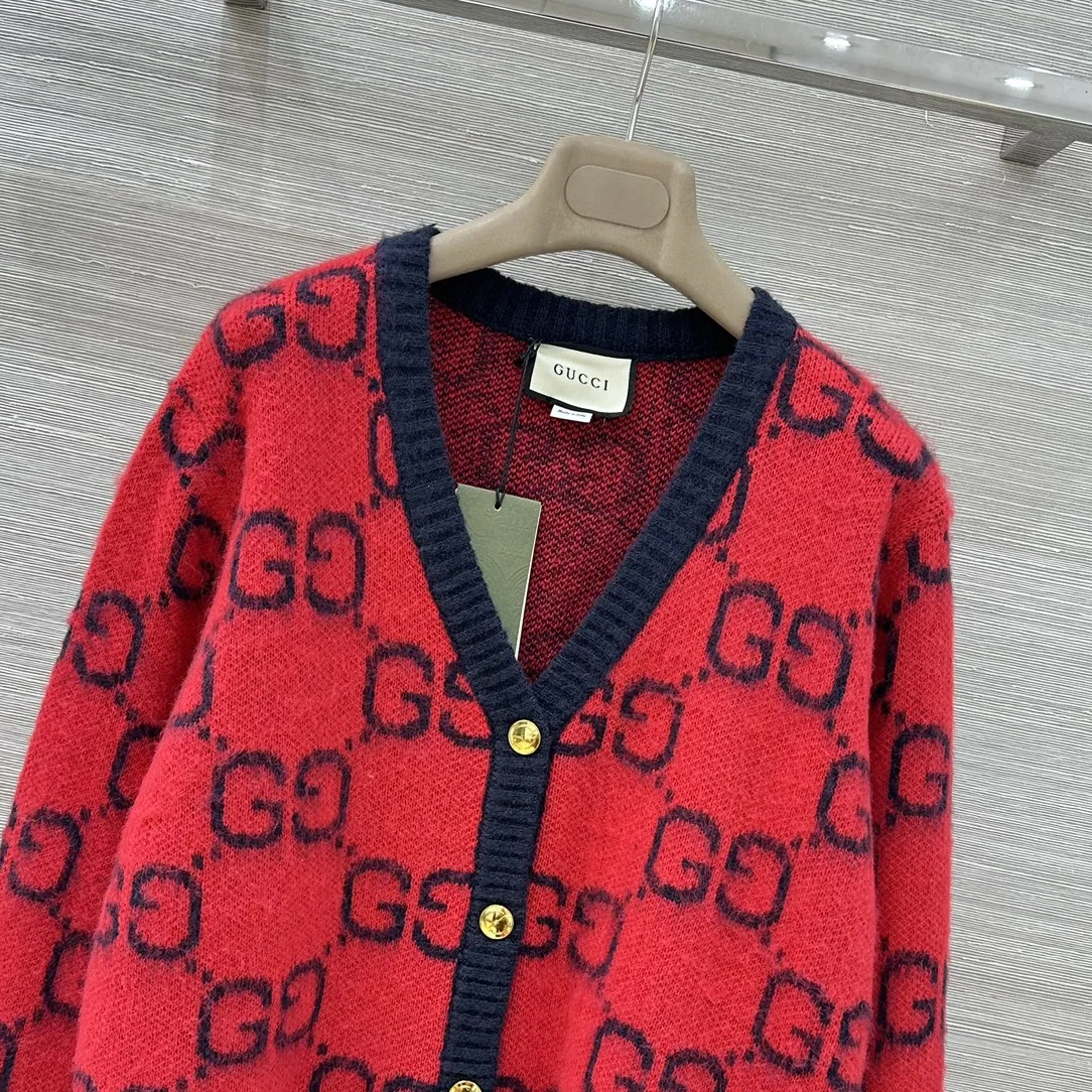 구찌 레트로 자카드 GG 모헤어 가디건 상세 이미지 2