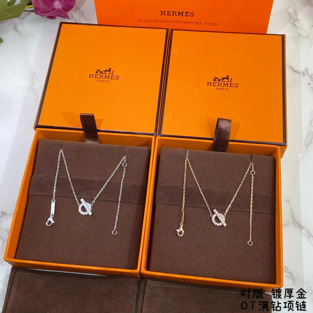 에르메스 OT 스털링 실버 다이아몬드 목걸이 상세 이미지 8