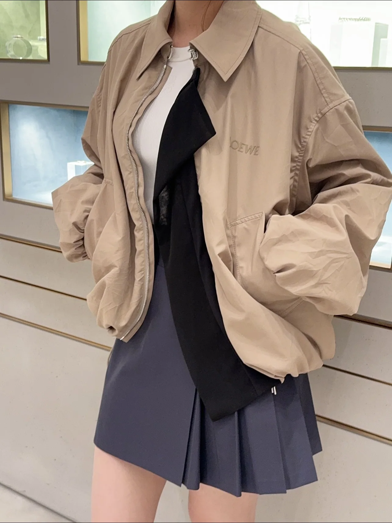 로에베 패치워크 카키 여성 자켓 상세 이미지 6