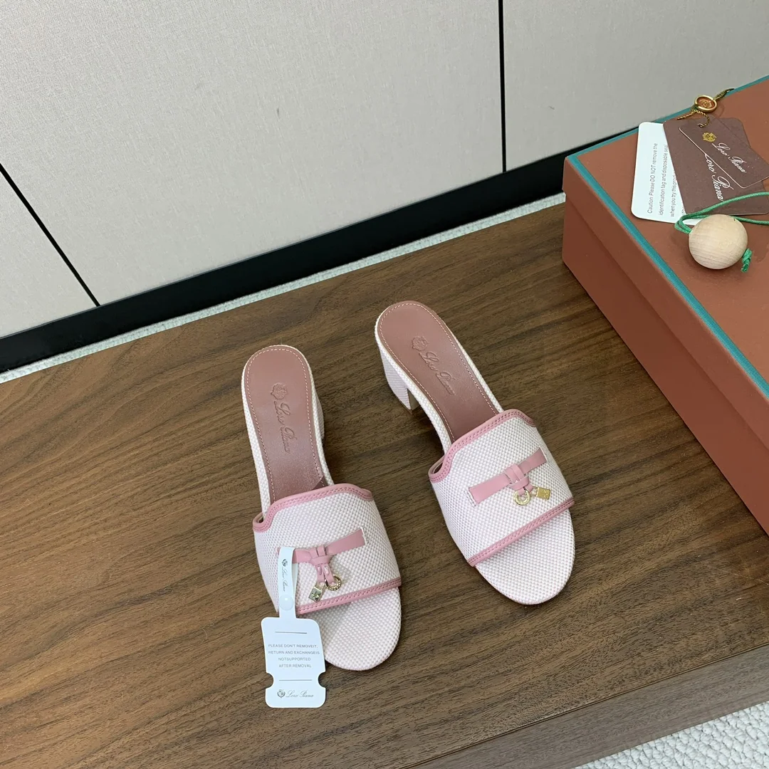 로로피아나 컬러 블록 미드힐 뮬 상세 이미지 4