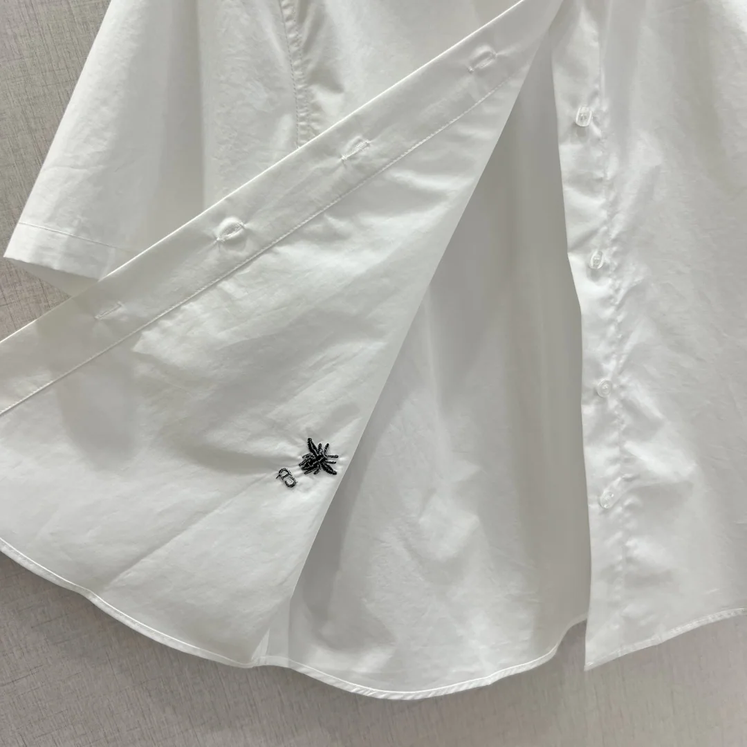 디올 벌 자수 화이트 카라 셔츠 상세 이미지 6