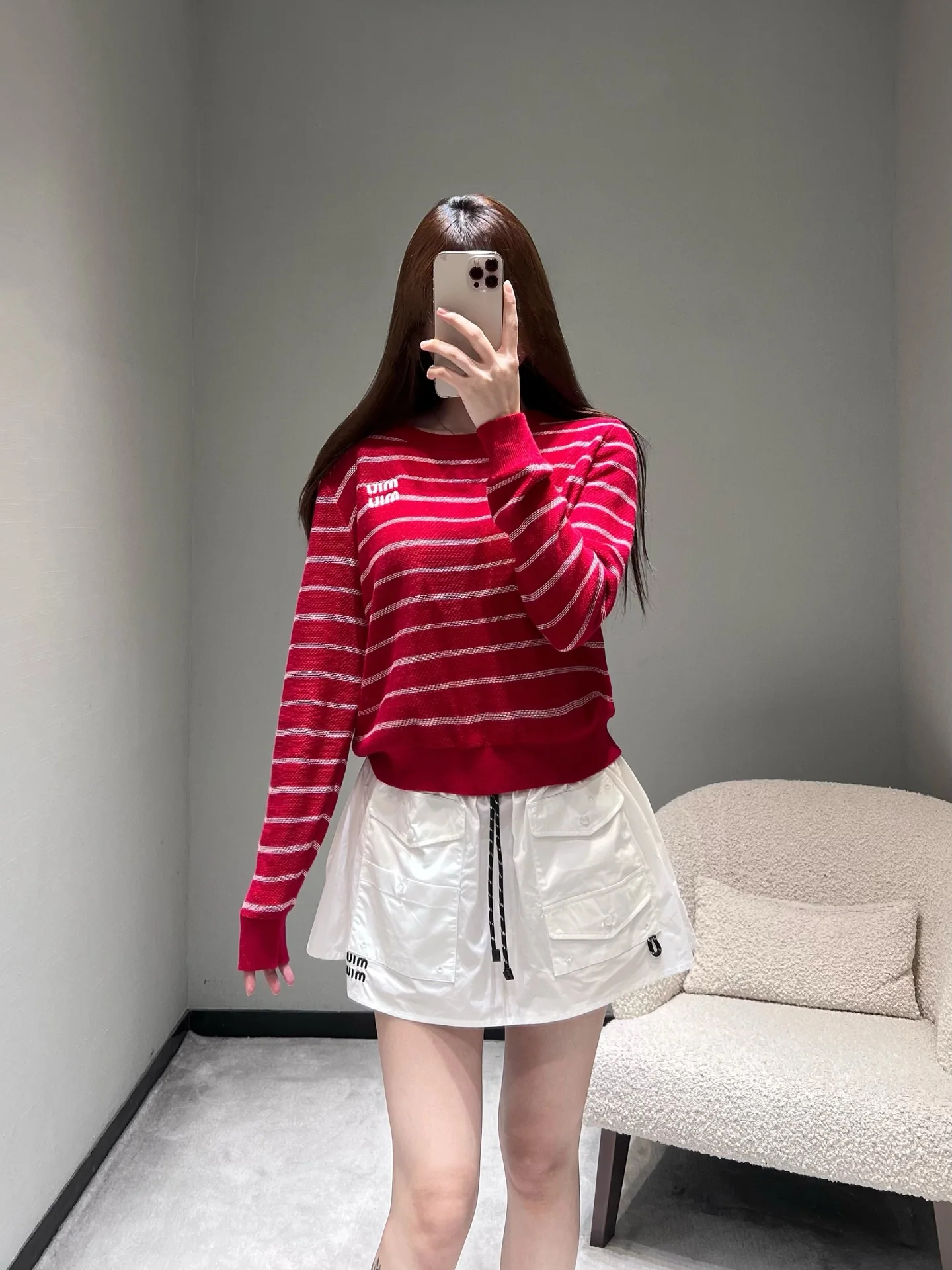 미우미우 컬러 블록 스트라이프 니트 스웨터 26 SS 상세 이미지 9