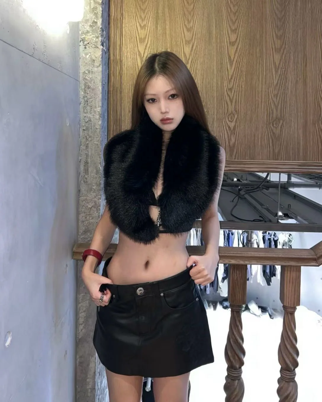 크롬하츠 가죽 미니스커트 상세 이미지 9