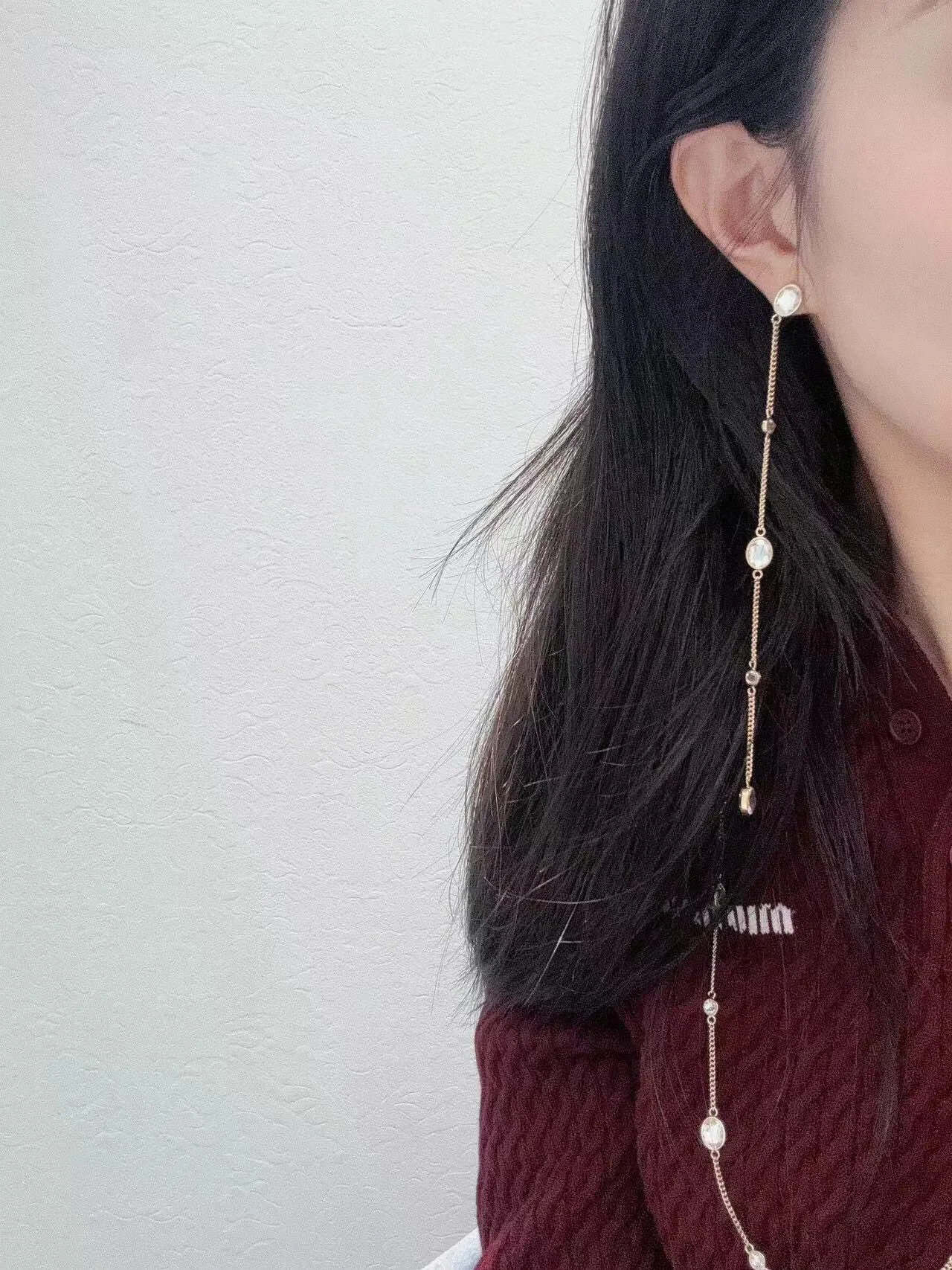 미우미우 스와로브스키 크리스탈 진주 귀걸이 상세 이미지 3