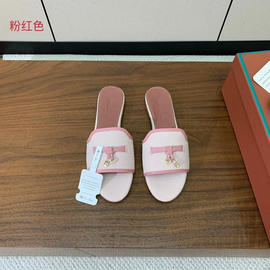 로로피아나 컬러 블록 플랫 샌들 상세 이미지 1