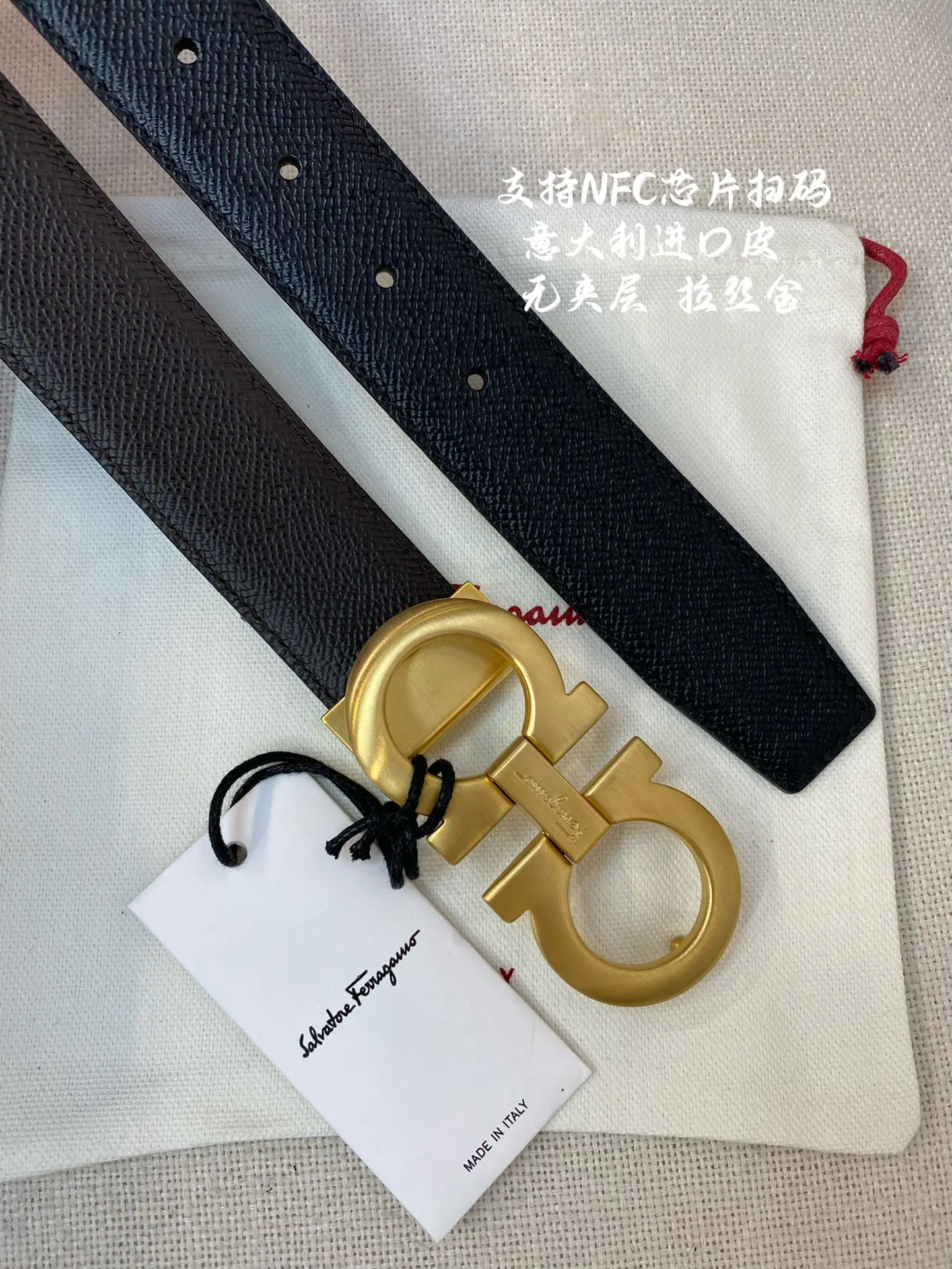페레가모 천연 가죽 벨트 3.5 CM202500320 상세 이미지 4