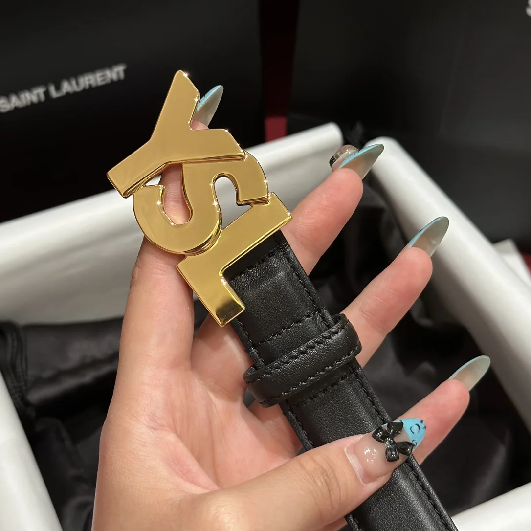 생로랑 YSL 금장 버클 양면 소가죽 벨트 상세 이미지 6