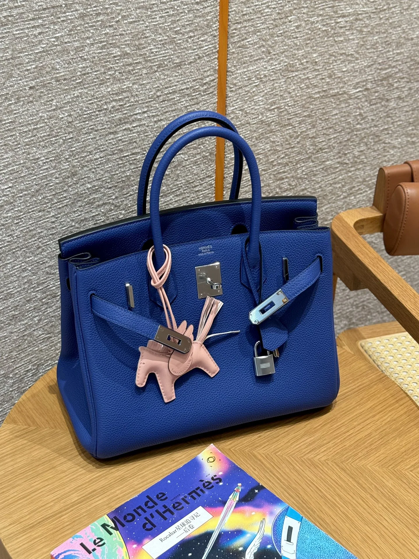에르메스 버킨 30 블루 일렉트릭 가방 상세 이미지 6