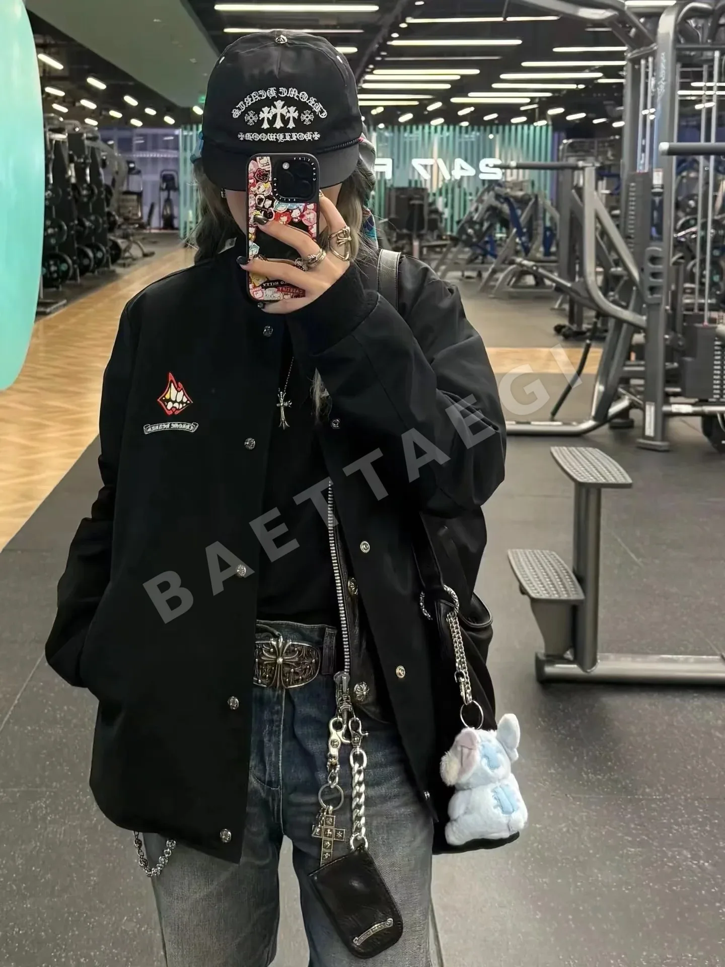 크롬하츠 블랙 자수 3 십자가 베이스볼 모자 상세 이미지 4