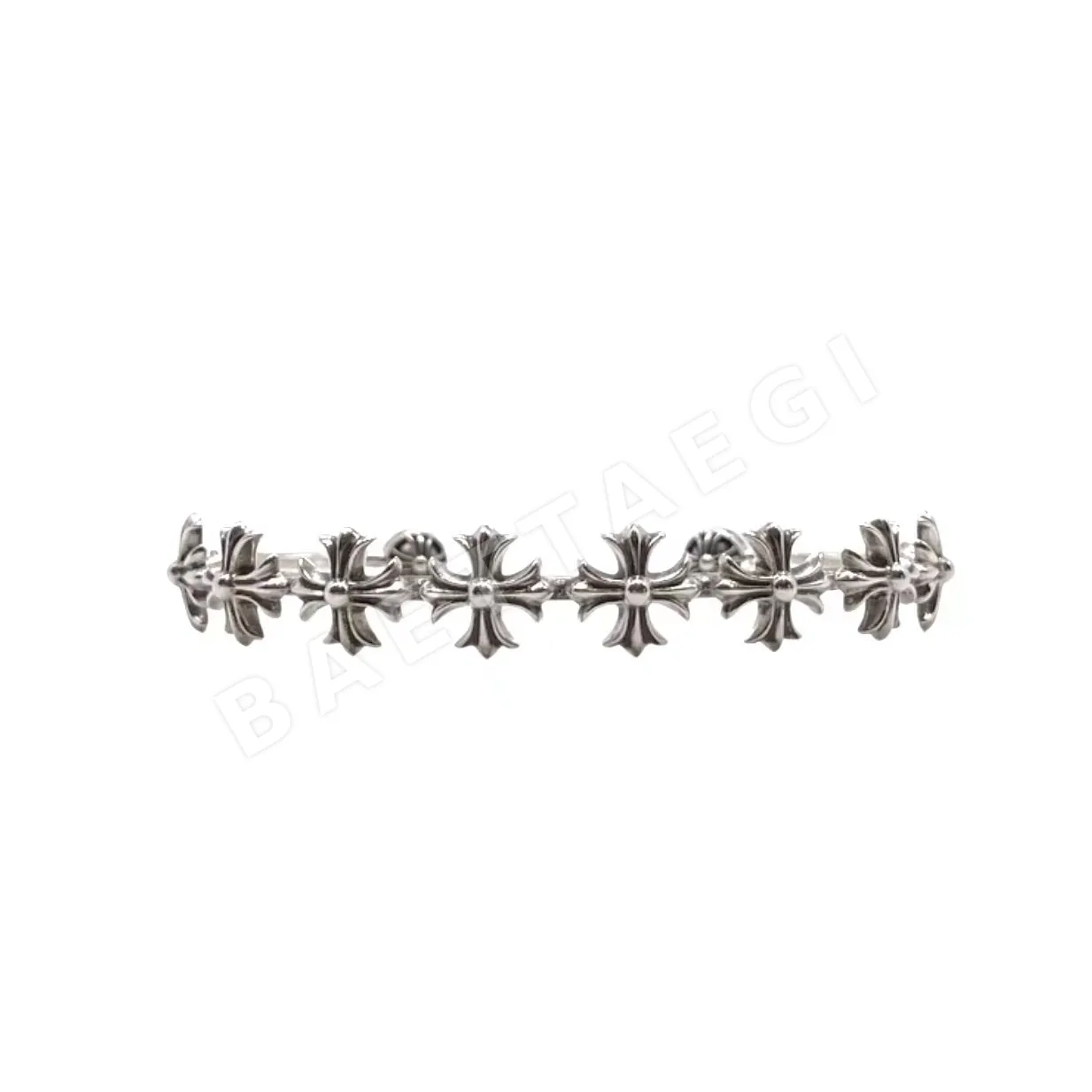 크롬하츠 에이트 플라워 크로스 스털링 실버 팔찌 107567