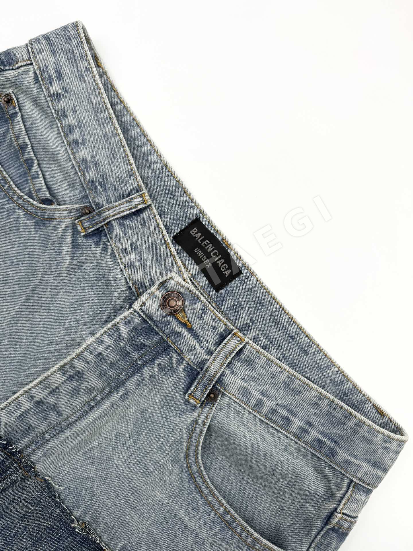 발렌시아가 패치워크 청바지 남성 바지 상세 이미지 3