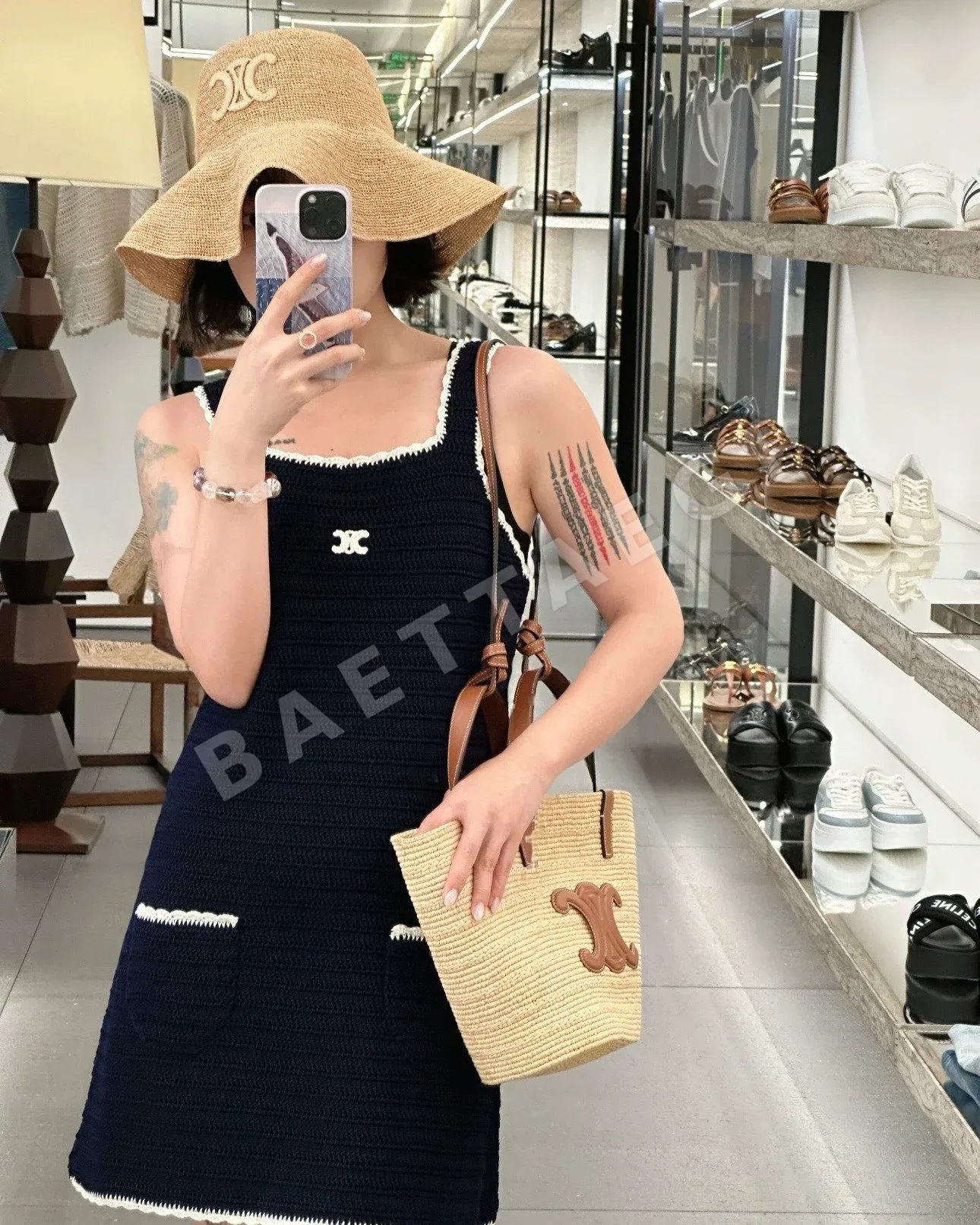 셀린느 컬러 블록 레이스 크로셰 원피스 상세 이미지 7