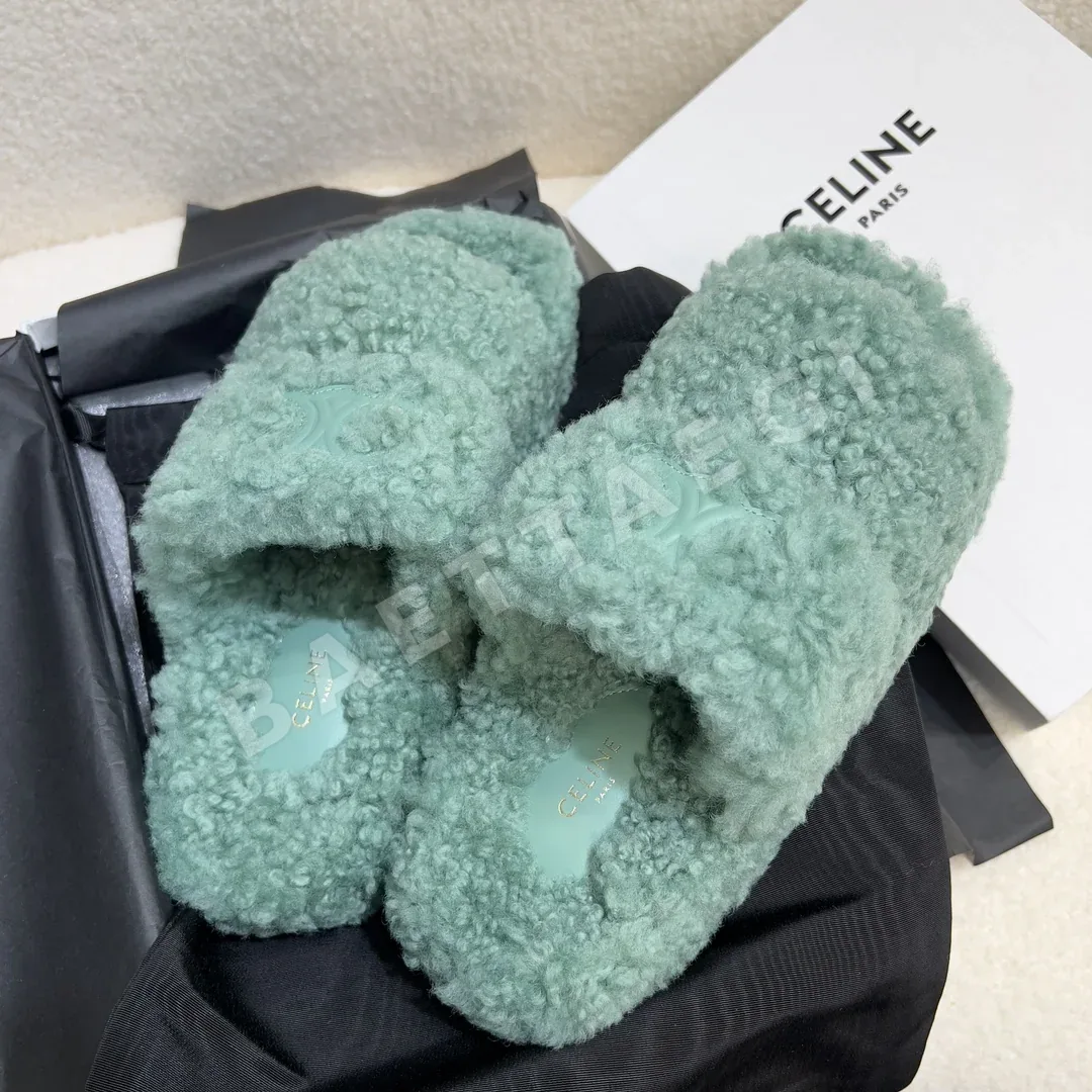셀린느 울 개선문 퍼 슬리퍼 상세 이미지 4