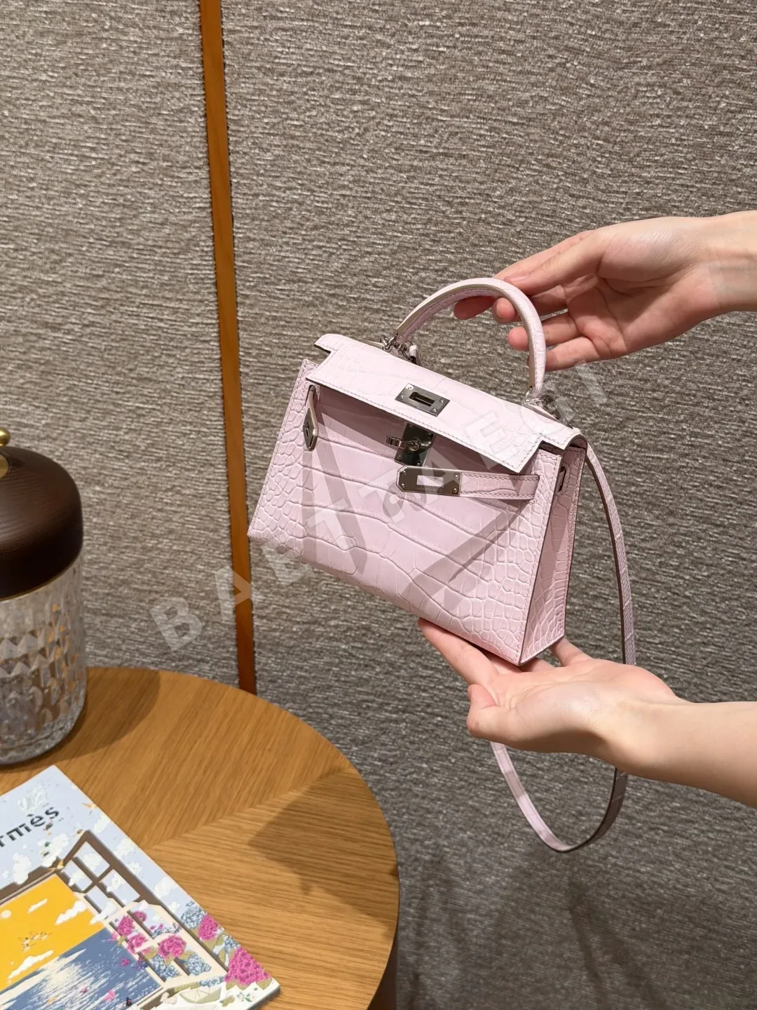 에르메스 켈리 미니 매트 악어가죽 가방 상세 이미지 5