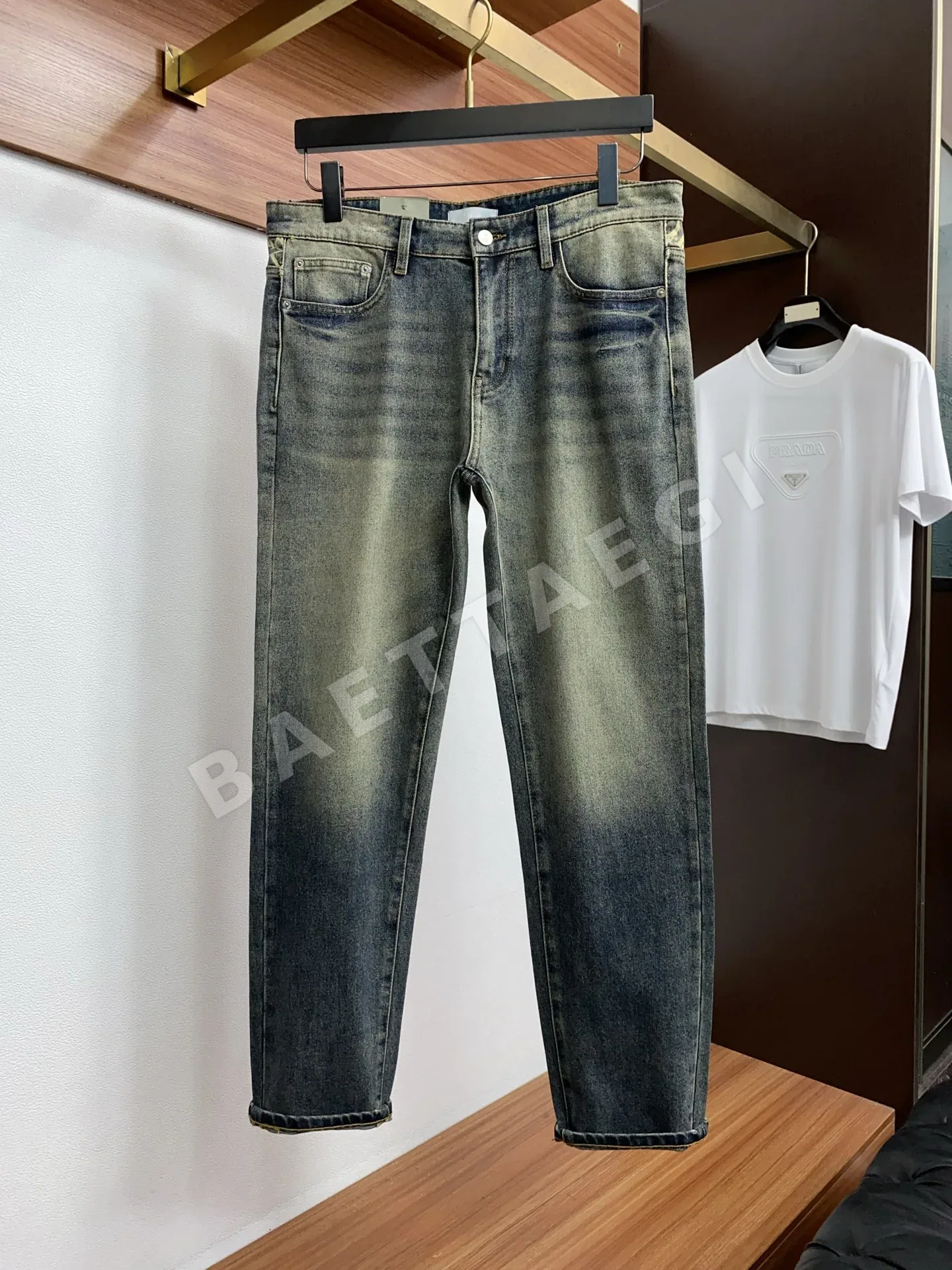 디올 슬림 핏 스트레치 남성 바지 상세 이미지 2