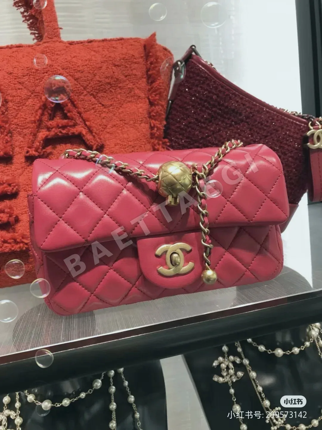 샤넬 와인 레드 빈티지 가방 상세 이미지 2