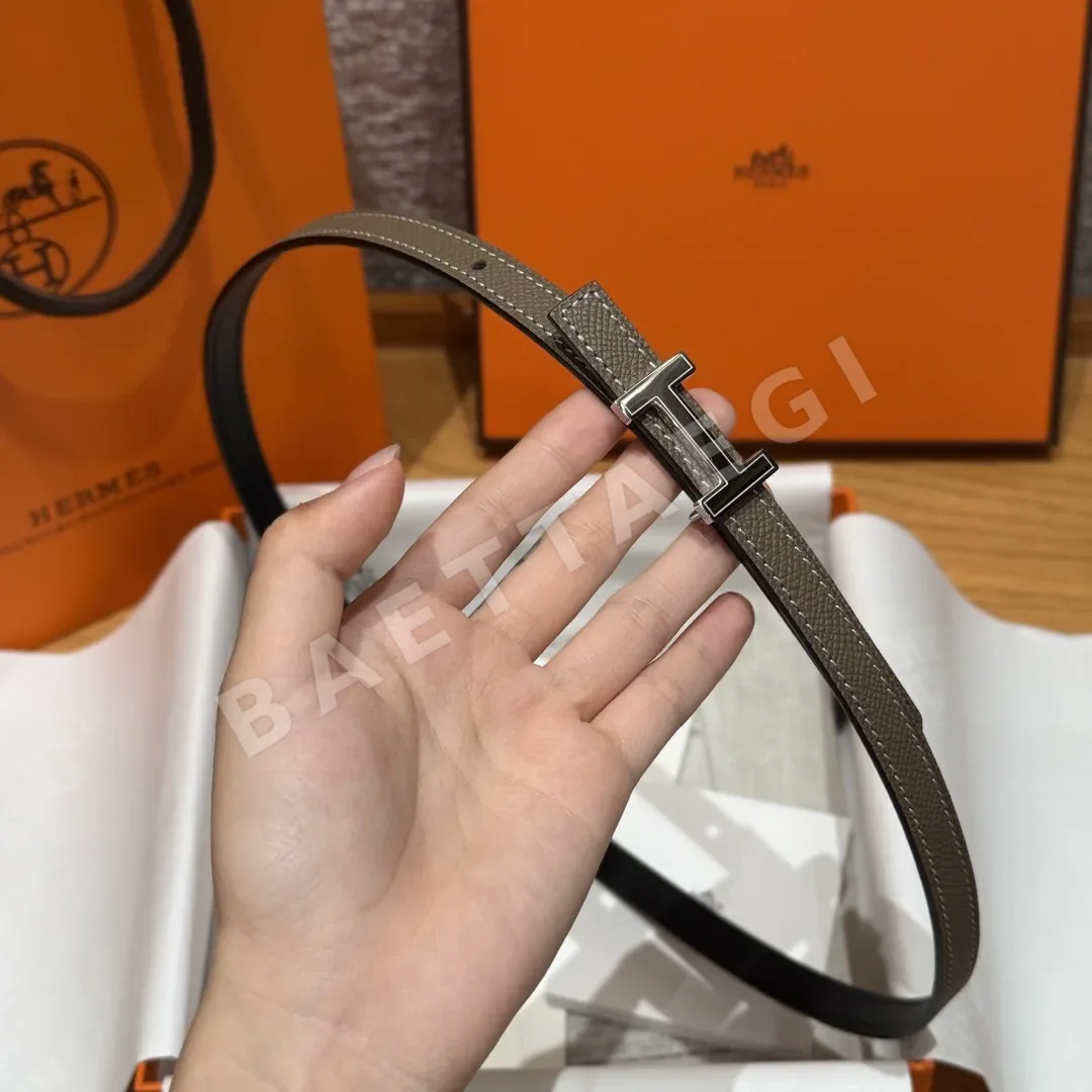에르메스 미니 H 버클 양면 가죽 벨트 상세 이미지 4