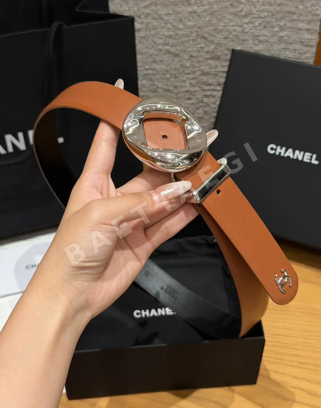 샤넬 가죽 벨트 30mm 상세 이미지 3