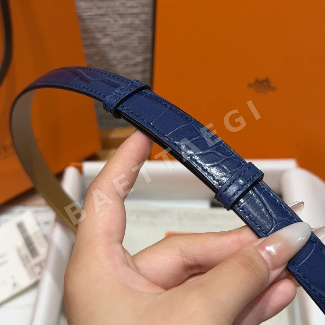 에르메스 켈리 버클 앱송 카프스킨 크로커다일 엠보싱 벨트 상세 이미지 10