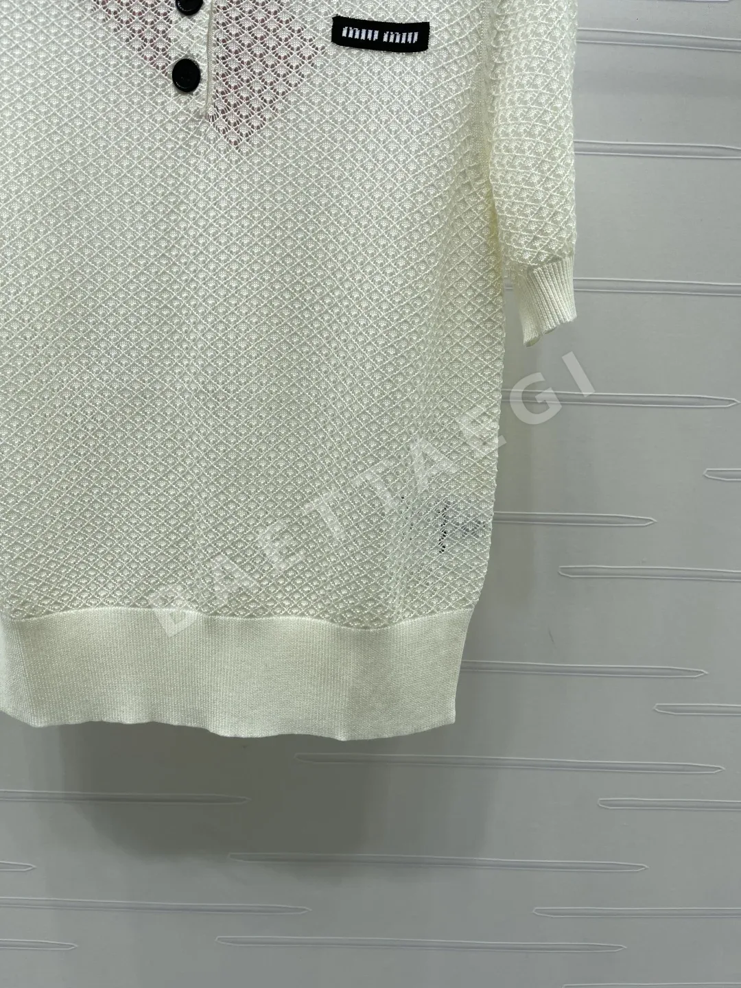 미우미우 시스루 카라 반팔 탑 상세 이미지 6