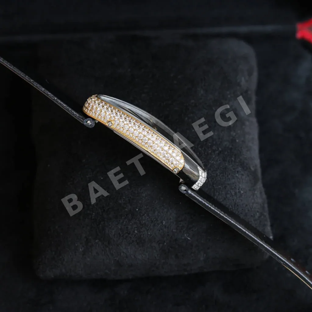 까르띠에 베누아 사파이어 글라스 블루 블랙 스틸밴드 미디움 레플리카 42845 Cartier 상세 이미지 5