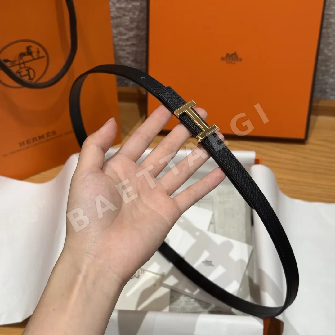 에르메스 미니 H 버클 양면 가죽 벨트 상세 이미지 4