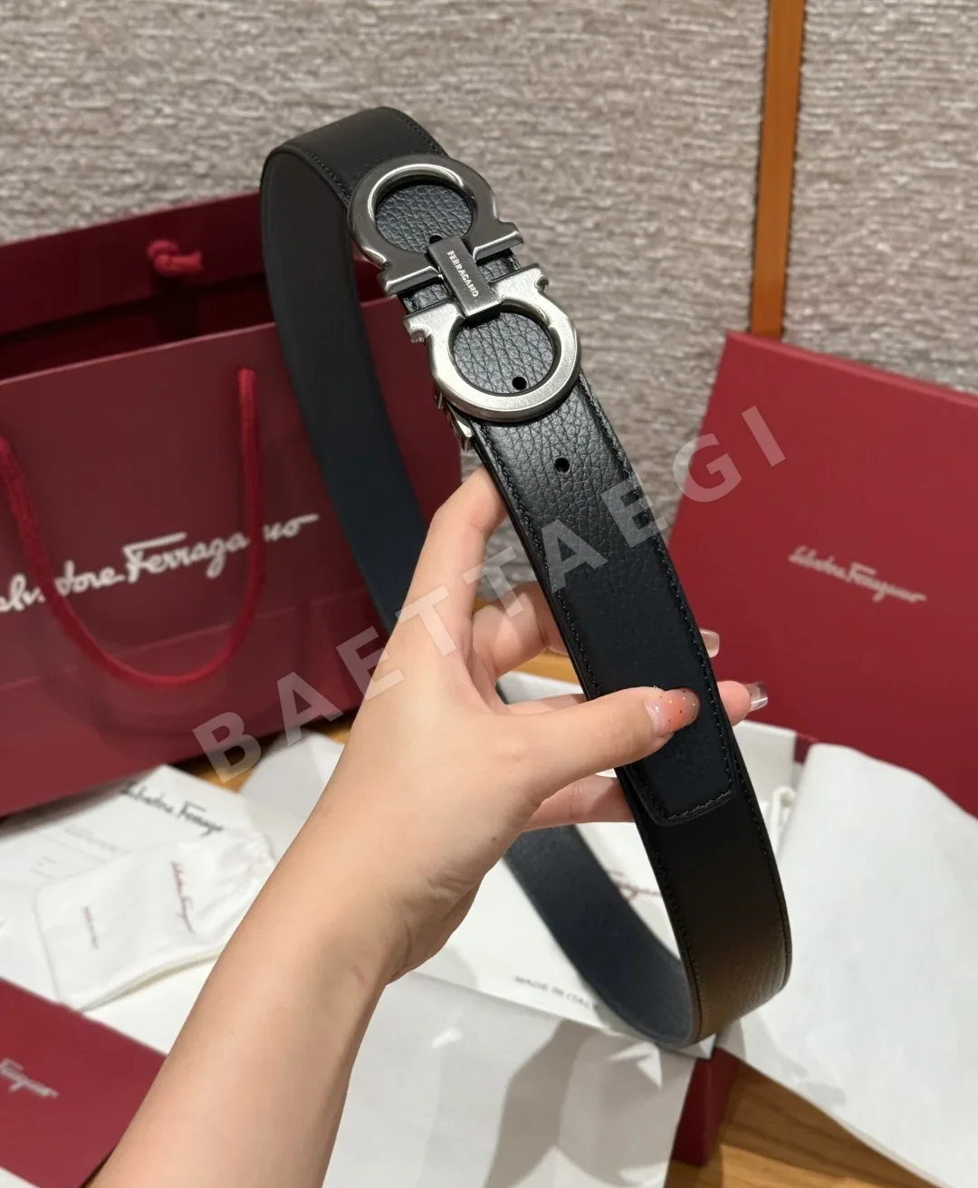 페레가모 간치니 가죽 양면 벨트 상세 이미지 3
