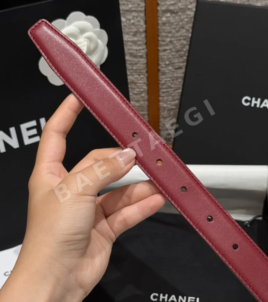 샤넬 가죽 더블 C 버클 벨트 상세 이미지 7