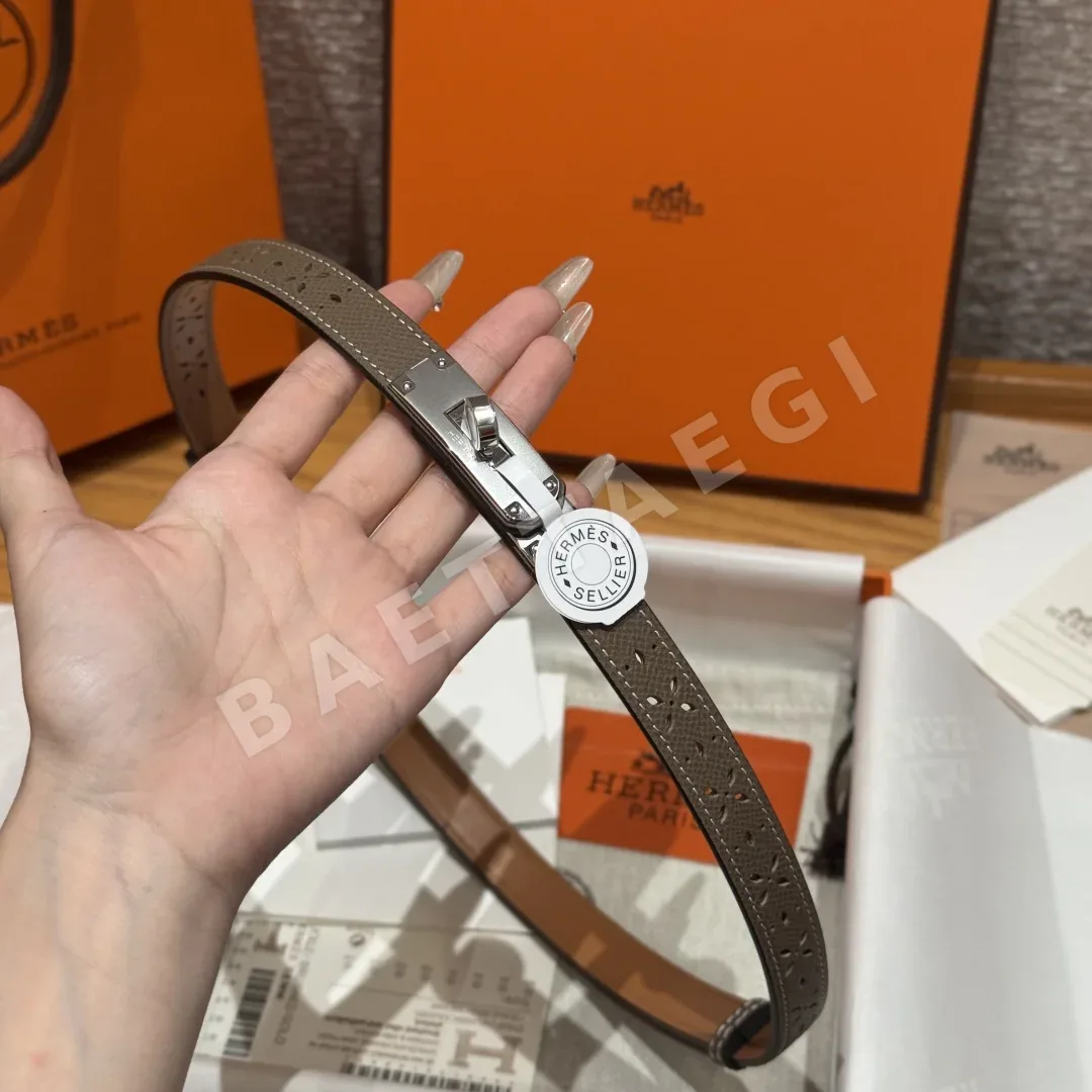 에르메스 켈리 버클 중공 18mm 가죽 벨트 상세 이미지 5