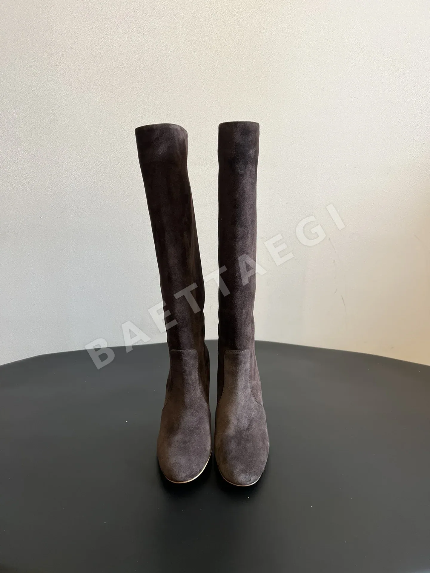지안비토 스웨이드 슬라우치 하이힐 부츠 75208