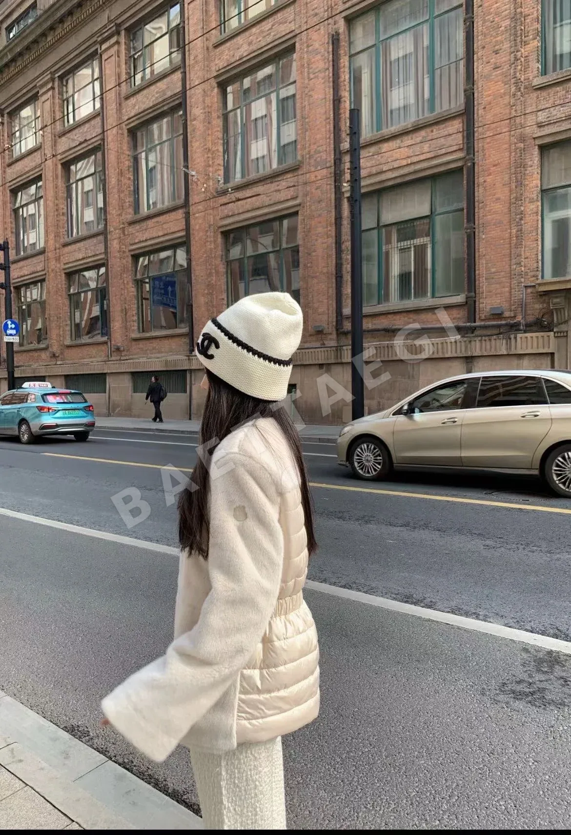 샤넬 흑백 니트 비니 모자 상세 이미지 8