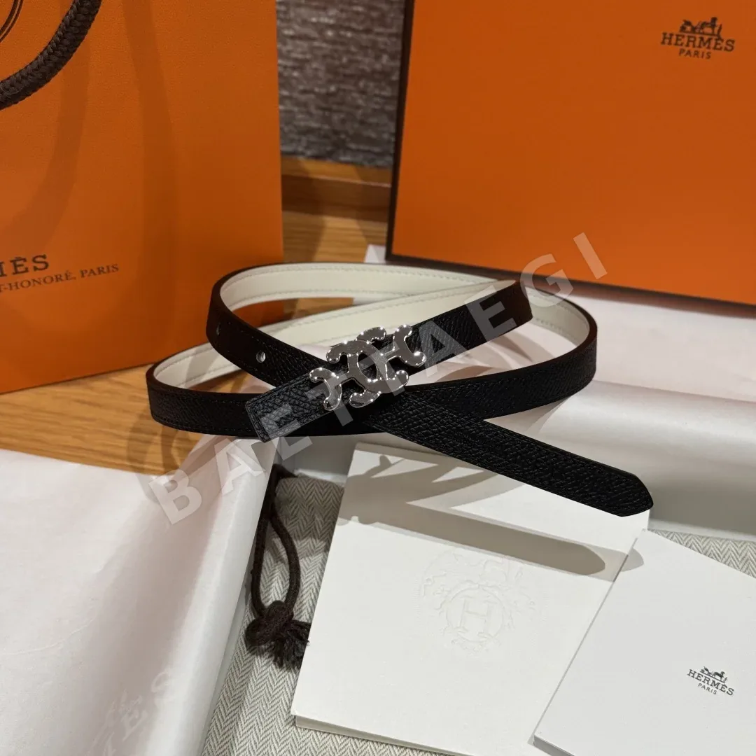 에르메스 슬림 양면 가죽 벨트 175737