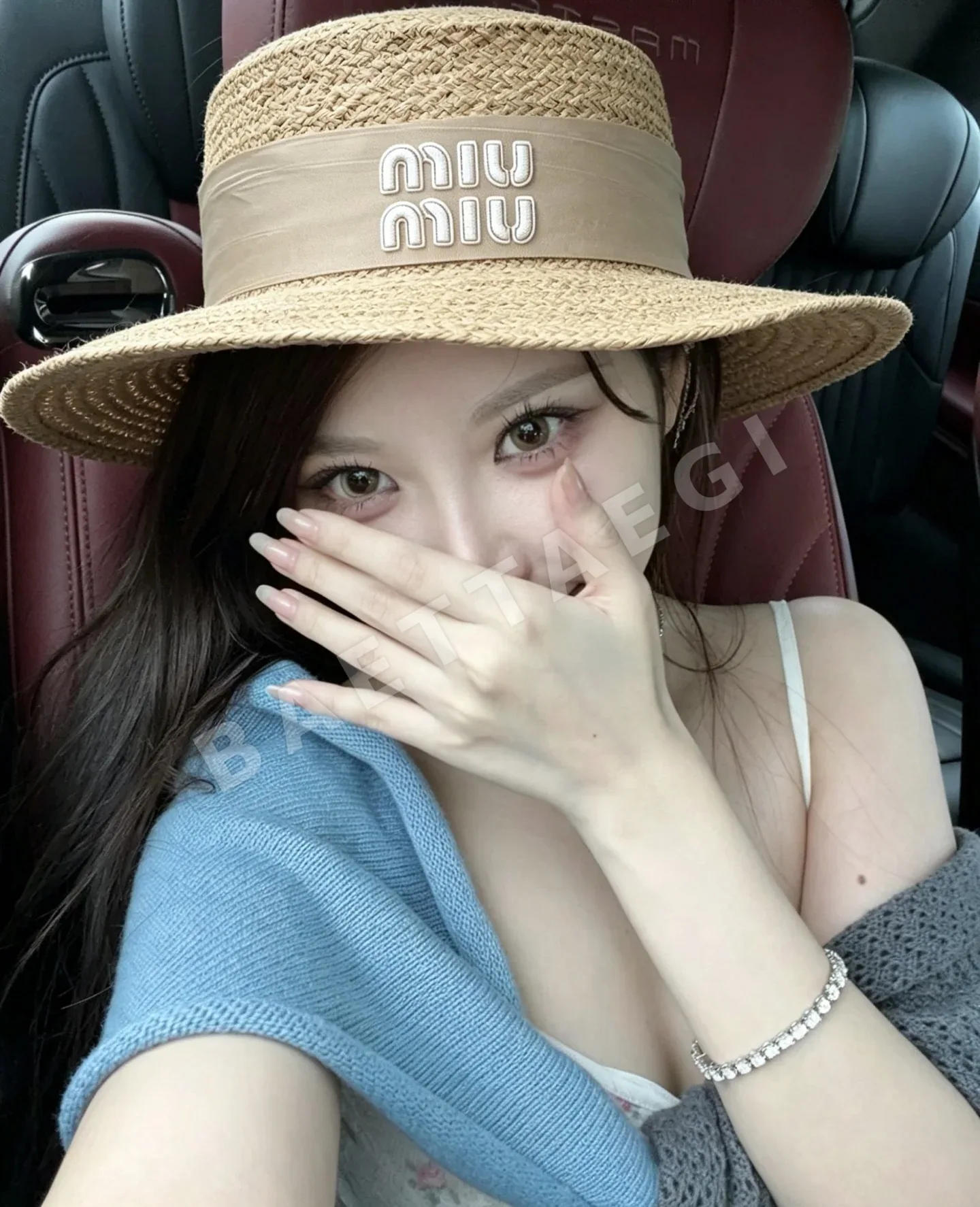미우미우 라피아 플랫탑 모자 상세 이미지 11