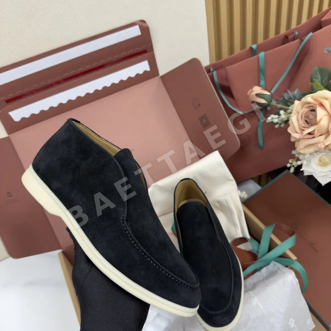 로로피아나 오픈워크 화이트 하이탑 로퍼 남성 신발 상세 이미지 9