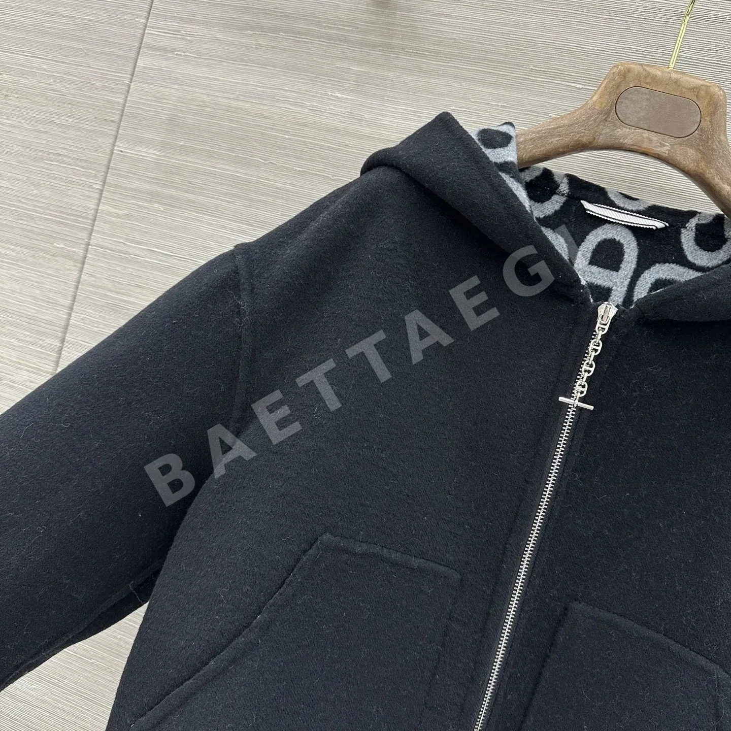 에르메스 더블페이스 울 자카드 캐시미어 후드 자켓 상세 이미지 3
