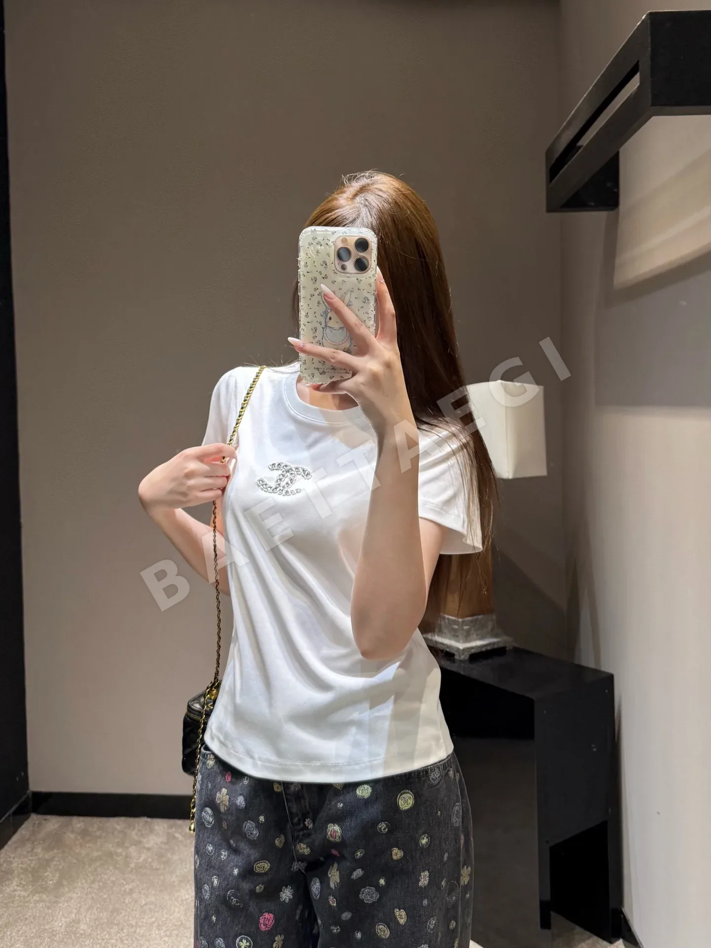 샤넬 더블 C 비즈 크루넥 반팔 티셔츠 상세 이미지 7