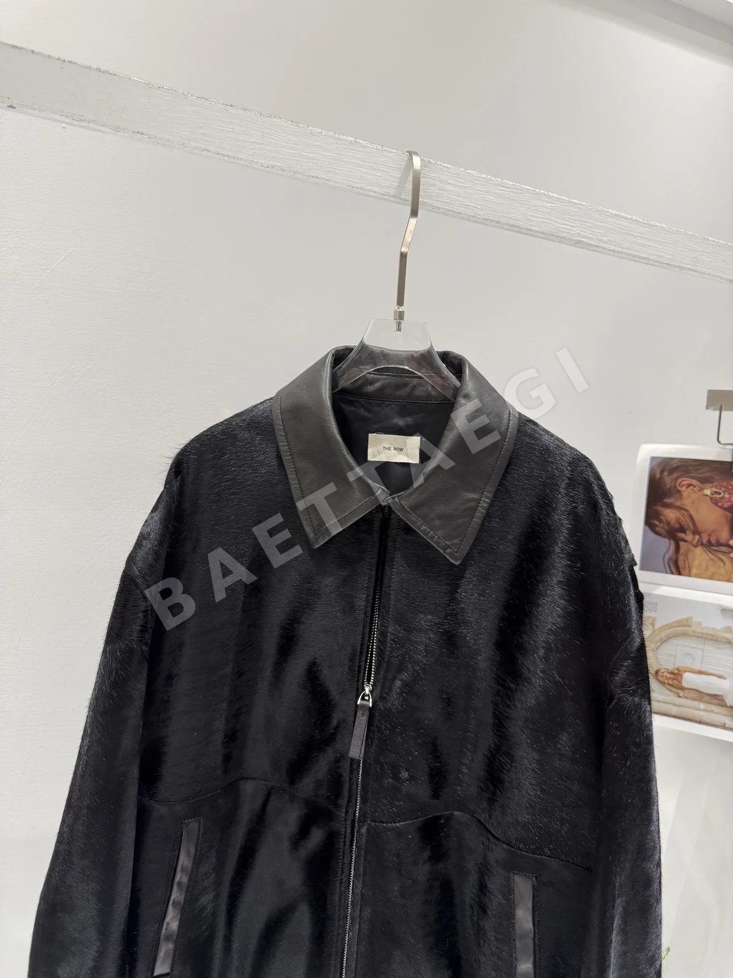 더로우 태우모 가죽 드롭 숄더 자켓 상세 이미지 3