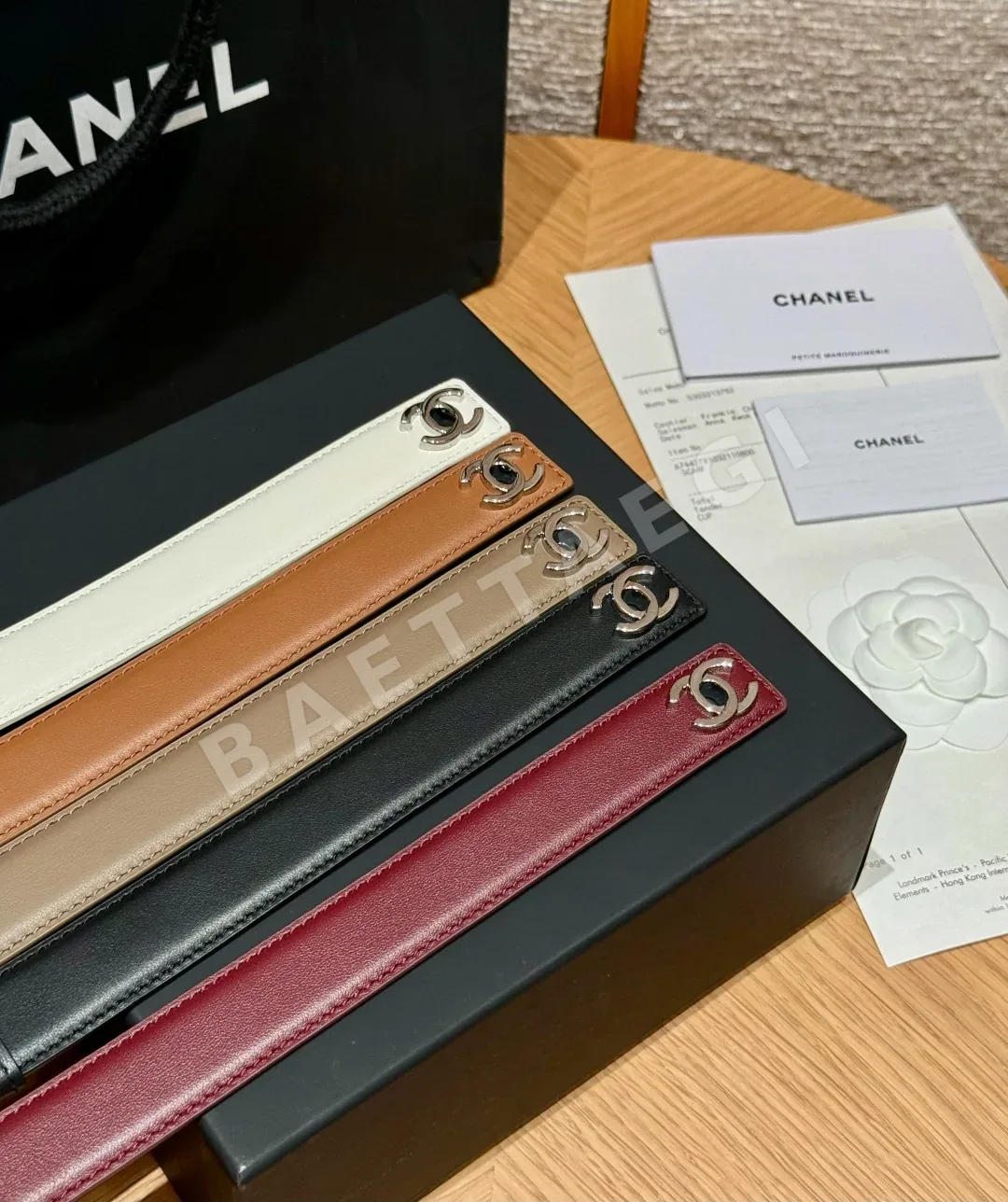 샤넬 회전식 더블 C 메탈 버클 레더 벨트 상세 이미지 8