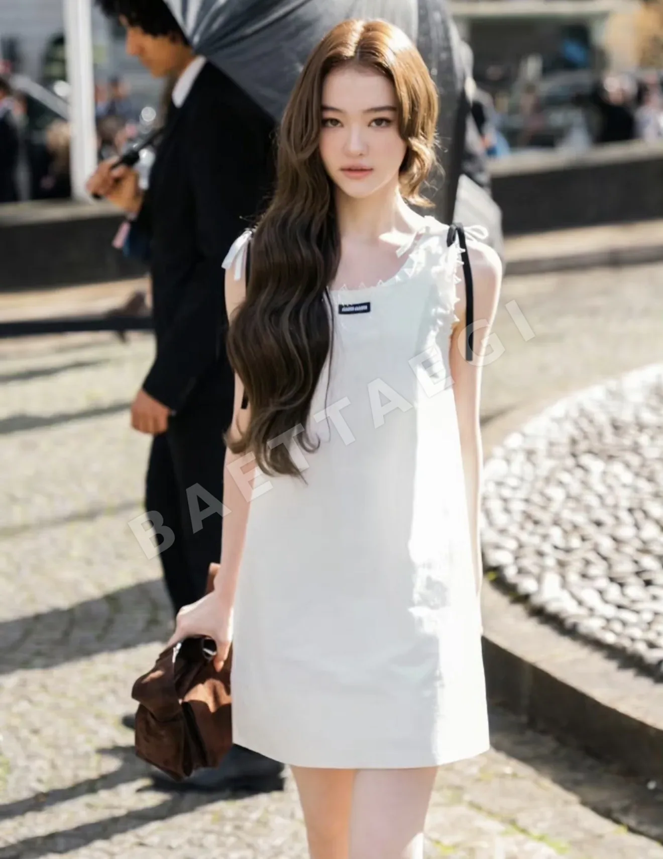 미우미우 내추럴 플리츠 민소매 원피스 상세 이미지 2