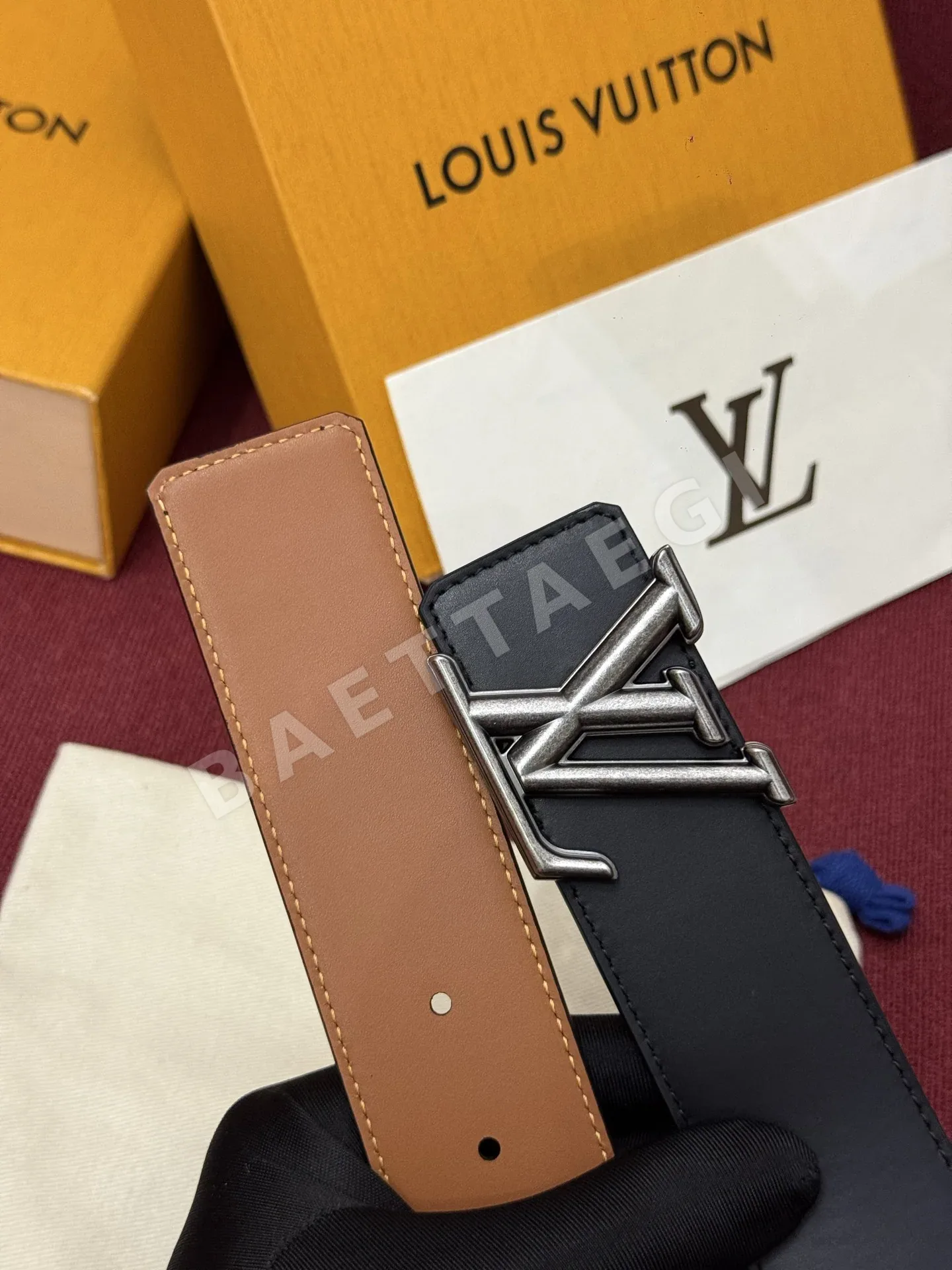 루이비통 다미에 LV 리버시블 벨트 상세 이미지 3