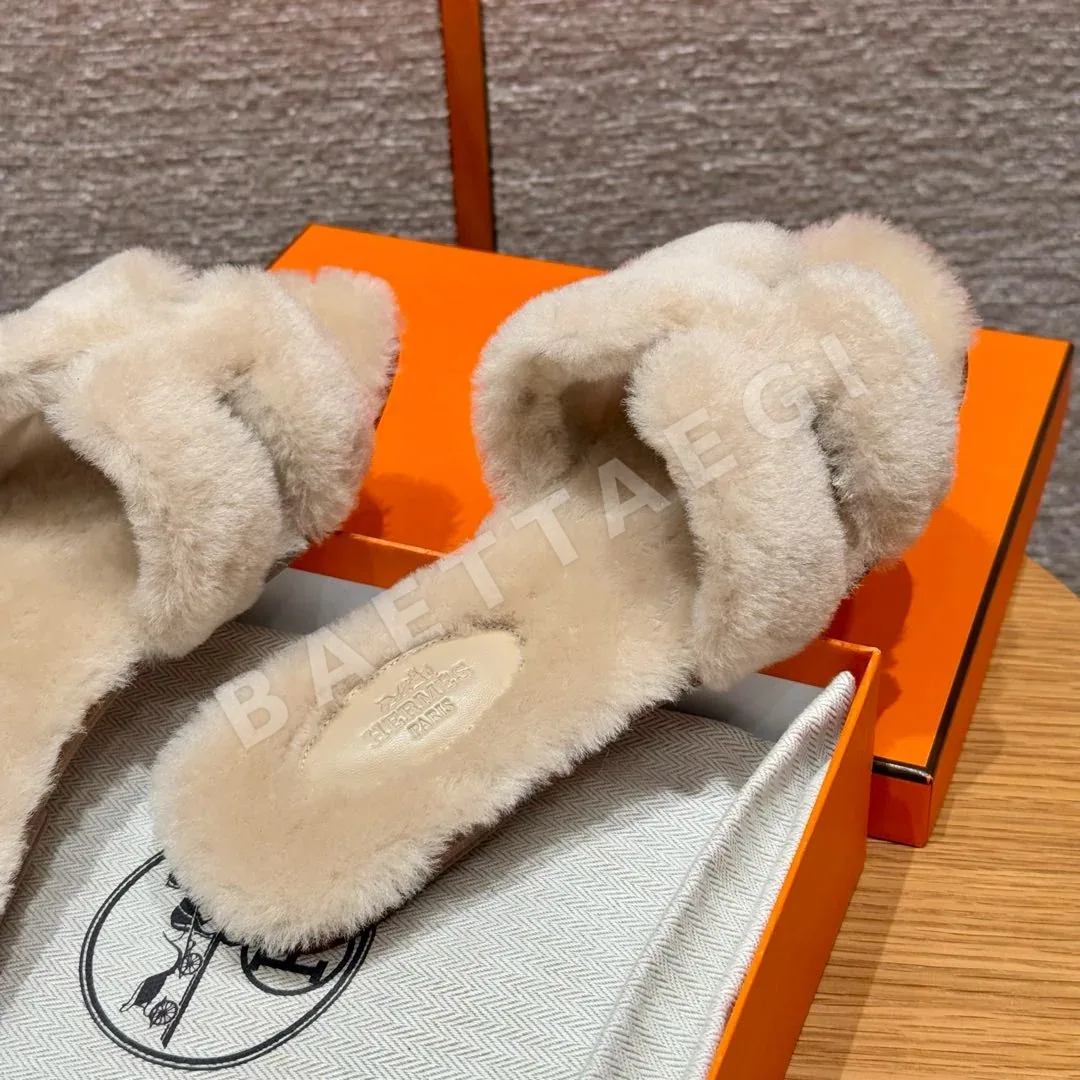 에르메스 오란 샌들 베이지 가죽 H 컷아웃 상세 이미지 5