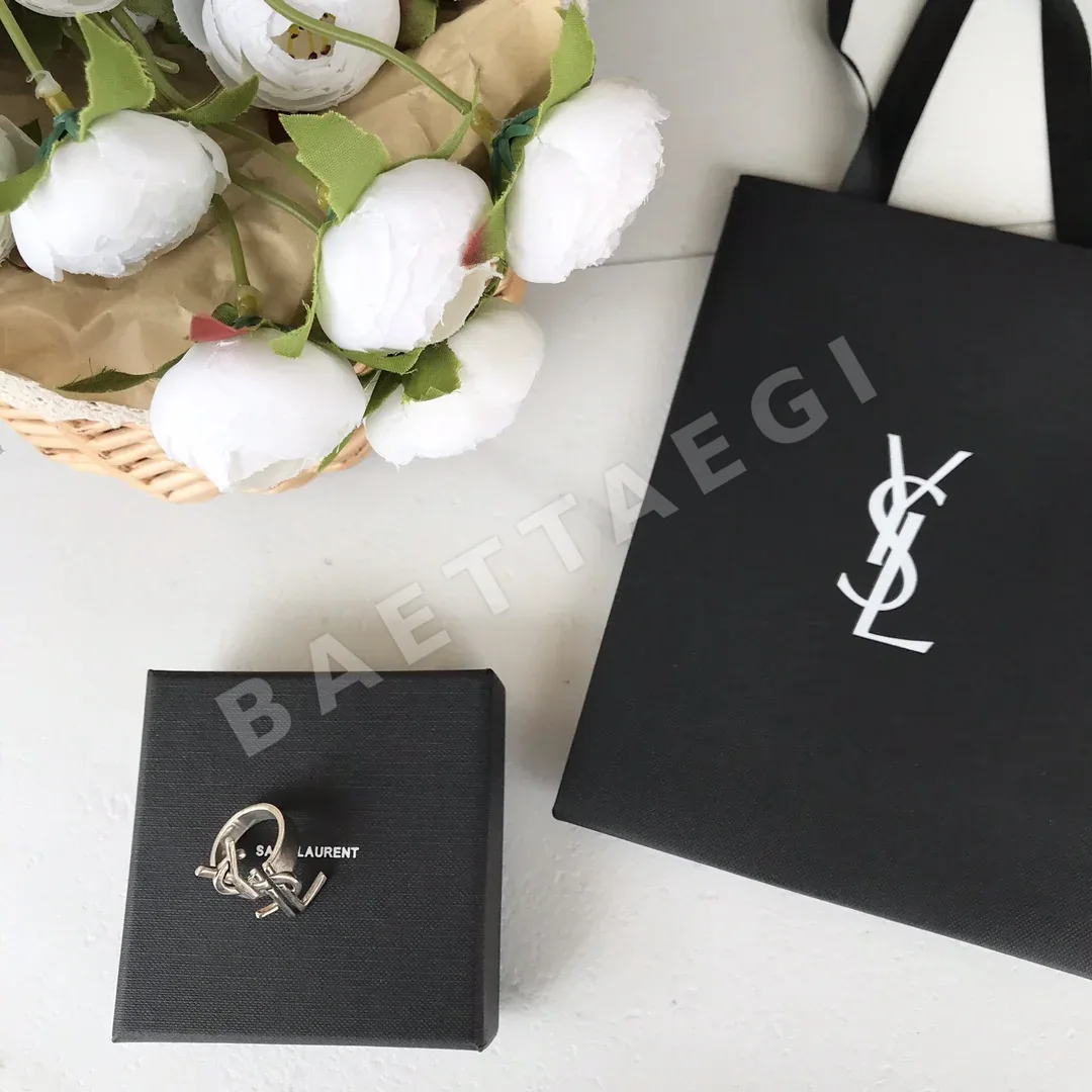 생로랑 YSL 로고 스털링 실버 반지 65568