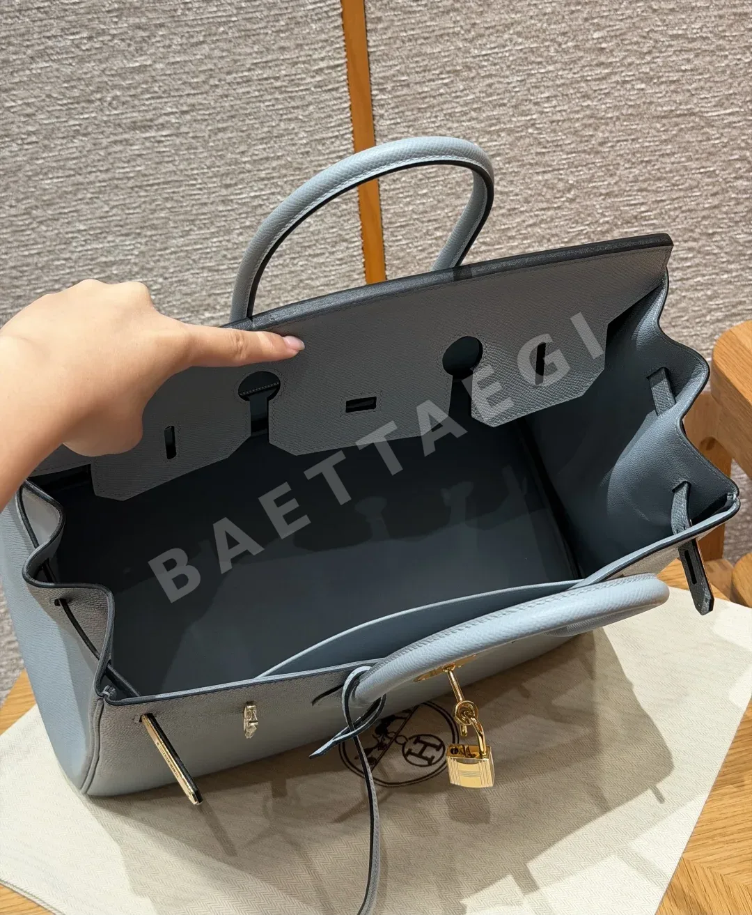 에르메스 버킨 35 린넨 블루 가방 상세 이미지 6